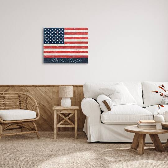 Stupell Industries We The People Flag Canvas Wall Art